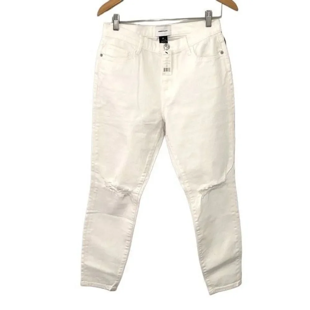 Current Elliot Womens The High Waist Stiletto Distressed Jeans Skinny White 29‎